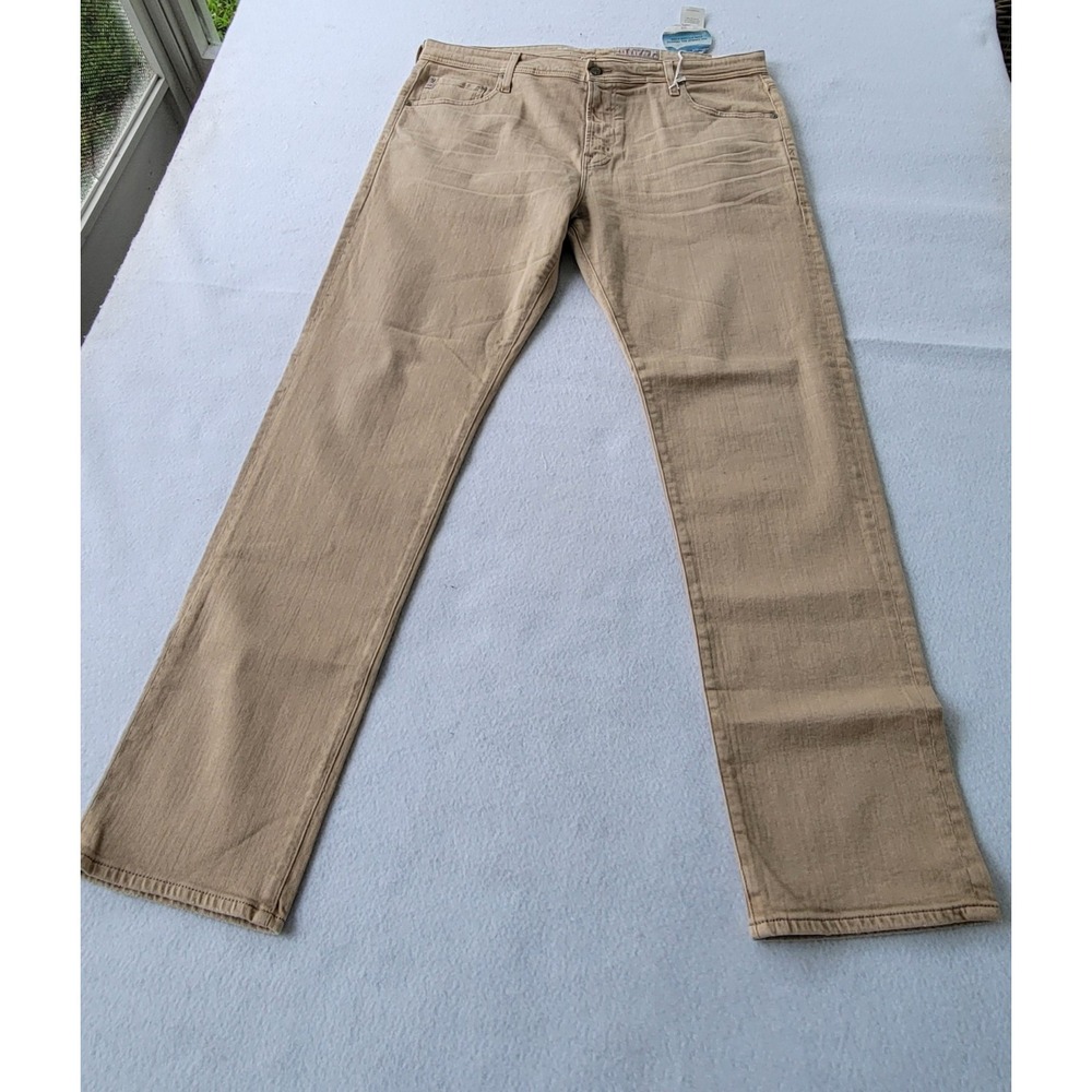 Adriano Goldschmied Tellis Jeans Modern Slim Light Beige AG-ED Denim Mens 40x33
